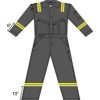 LAPCO FR Deluxe Coverall | 7oz. 100% Cotton with HI VIS STRIPING - Image 3